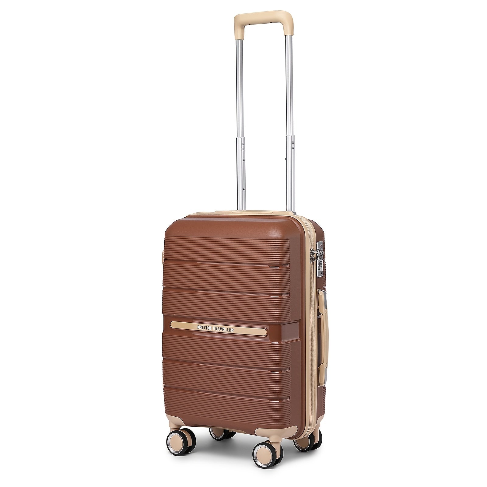 Maleta de Cabina Ligera de Polipropileno de 20/24/28 Pulgadas con Cerradura TSA, Ruedas Giratorias de 4 Ruedas, Adecuada para Viajes Aéreos y Equipaje de Avión