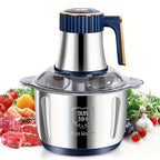 Procesador de alimentos de acero inoxidable de 5 litros, picadora eléctrica potente de 40,000 RPM, 6S, procesador multifuncional de acero inoxidable para cortar verduras para carne, verduras, cebolla, ajo, ensalada y alimentos para niños