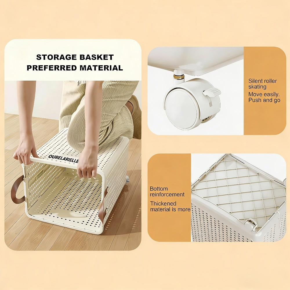 Cesta de Ropa Grande Plegable con Ruedas, Cuero Sintético Color Sólido, Versátil y Portátil para Almacenamiento en Baño y Balcón, 15.8/205GaA, Varios Tamaños Disponibles, Bolsa de Ropa para Lavandería, Cestas de Ropa