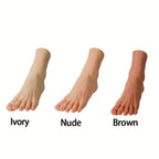 Modelo de Pie Artificial Realista con Dedos Activos Independientes - Textura Suave en Beige Claro y Estructura Esquelética Anatómica, Pies de Resina a Tamaño Real con Movimiento Independiente de Dedos, Ideal para Práctica de Uñas, Entrenamiento de Masajes