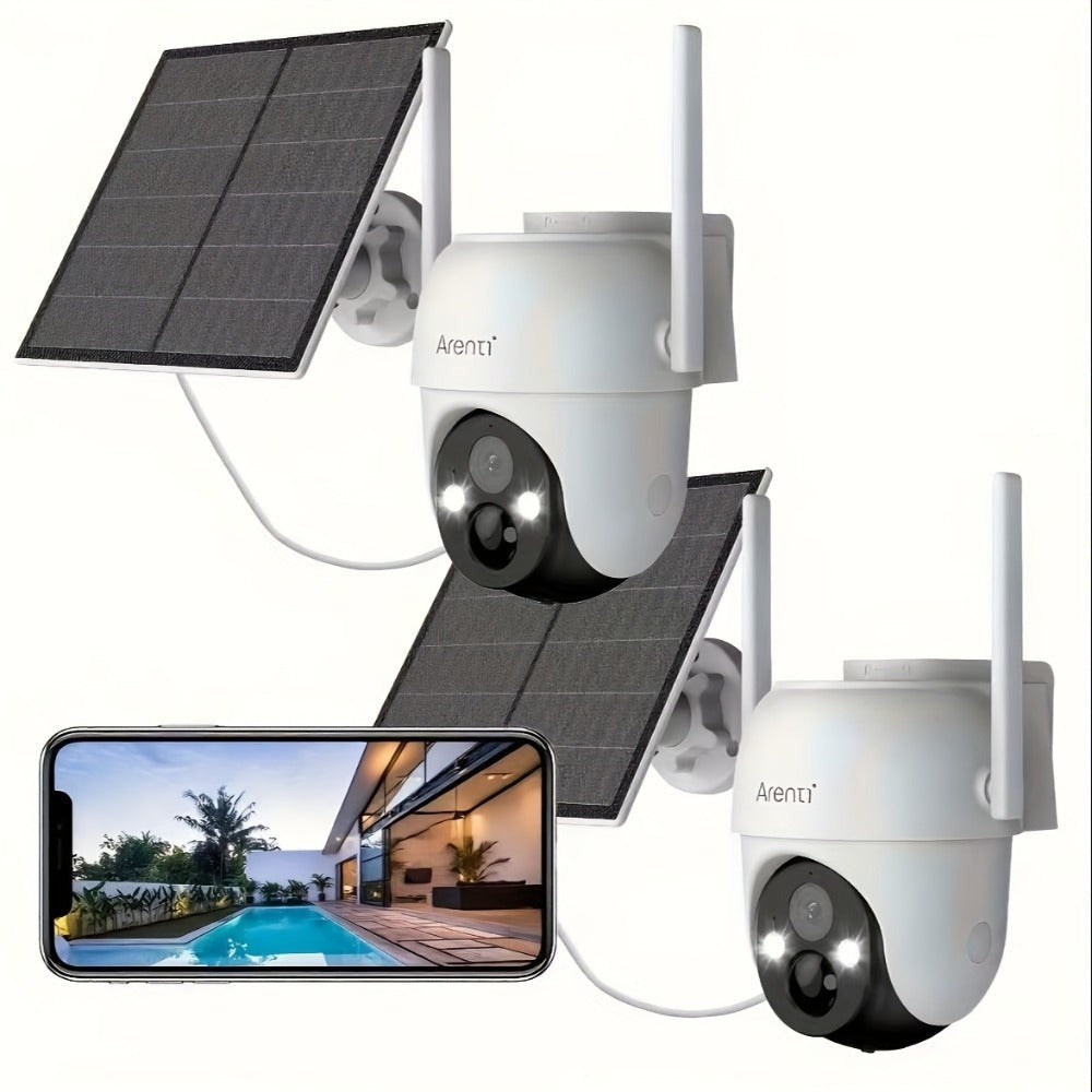 Cámara de seguridad inalámbrica LaxiHub 1296P, cámara PTZ WiFi para exterior, visión nocturna a color, audio bidireccional, control por aplicación, sensor de movimiento, alimentación por USB con panel solar, vigilancia WiFi para hogar inteligente, IP65
