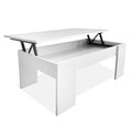 Mesa de Centro Elevable Nyana Home Mesa Multifuncional con Almacenaje Oculto Estructura Robusta y Estable Desplegable con Doble Altura