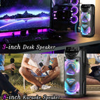 Altavoz Portátil de 8500W, Sonido Estéreo con Subwoofers Duales de 3 Pulgadas, Altavoz para Fiestas al Aire Libre, Soporte para Radio FM, Luces LED Coloridas, Compatible con TF/Radio FM/USB/Aux, Ideal para el Hogar, Fiestas, Viajes, Navidad