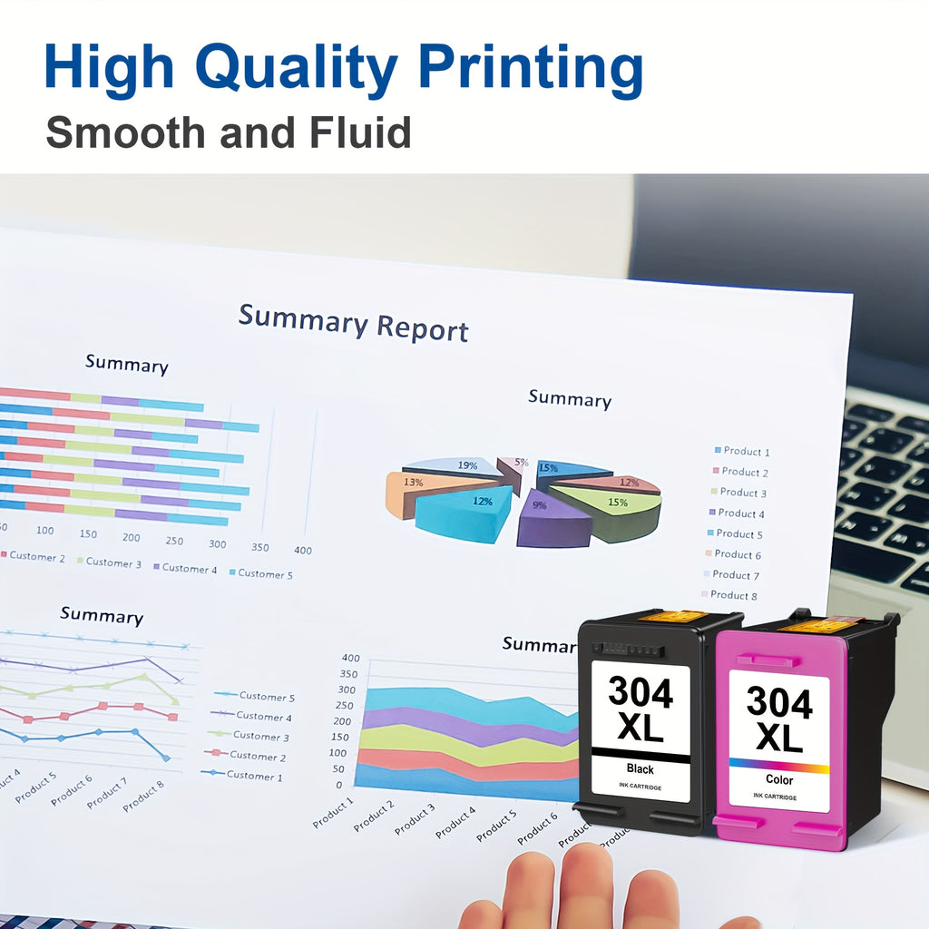 Cartucho de tinta | Cartuchos de tinta 304XL de alta producción reconvertidos para HP 304 XL (paquete de 2, color negro) para HP DeskJet 2600