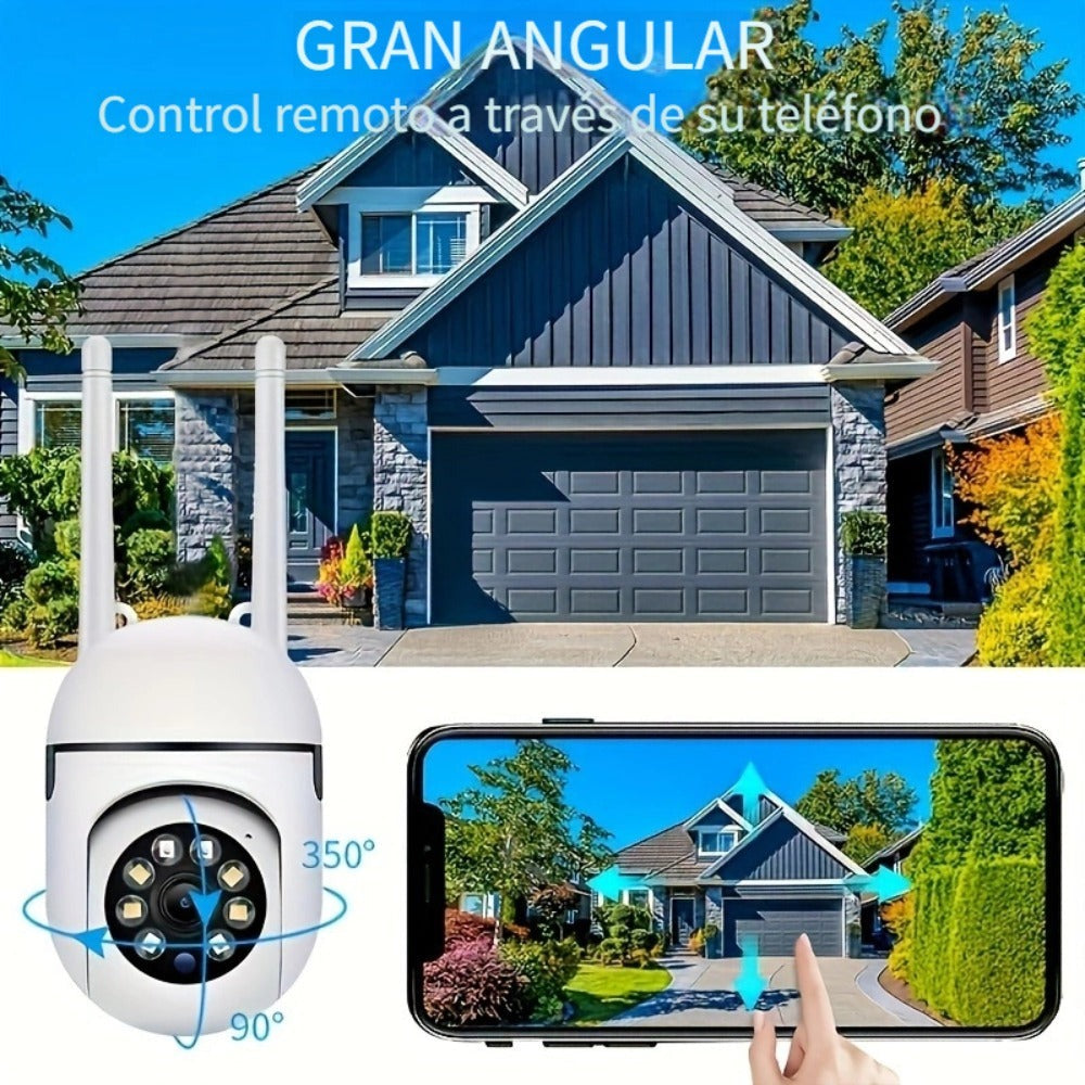 Viernes 2 piezas Cámara de seguridad WiFi Ease Life APP 1080P HD, visión nocturna a color, audio bidireccional, /inclinación/zoom 360, seguimiento y detección de movimiento para seguridad del hogar, foco y sirena, con cable