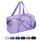 Maleta de Cabina Aprobada por la TSA - Bolso Plegable para Asiento, Compacto y Ligero, Aprobado por Aerolíneas con Bolsillo con Cremallera, Maleta de Viaje Plegable para Negocios y Ocio - Morado, Compartimento Principal Espacioso para Viajes de Una Noche
