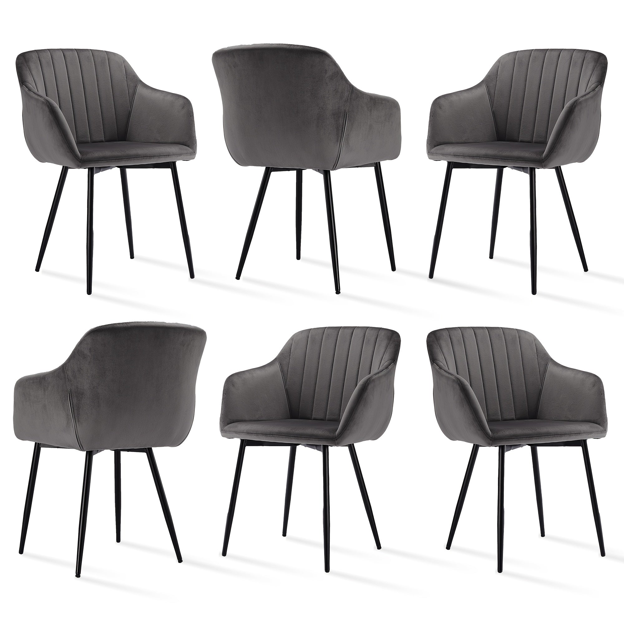 Sillas de comedor elegantes con reposabrazos y soporte lumbar para sala de estar, cocina y dormitorio, que ofrecen un alto confort - Disponibles en juegos de 2, 4 o 6