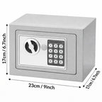 Caja Fuerte Seguridad Digital 4L Nyana Home | Cerradura Electrónica con Código + 2 Llaves de Emergencia | Acero Reforzado Negro Antirrobo | Ideal Hogar, Oficina y Hotel | Montaje en Pared o Suelo con Pernos Incluidos | Panel LED Indicador de Estado | Prot