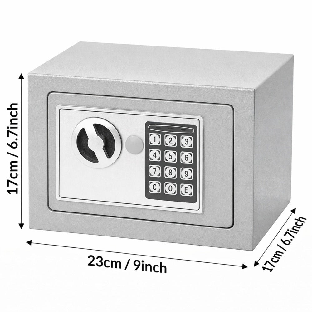 Caja Fuerte Seguridad Digital 4L Nyana Home | Cerradura Electrónica con Código + 2 Llaves de Emergencia | Acero Reforzado Negro Antirrobo | Ideal Hogar, Oficina y Hotel | Montaje en Pared o Suelo con Pernos Incluidos | Panel LED Indicador de Estado | Prot