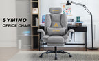 Silla de gaming SYMINO, silla de oficina ergonómica de piel PU con soporte lumbar - Silla de escritorio reclinable para computadora para adultos, asiento de videojuegos estilo carreras (altura y reposacabezas ajustables)