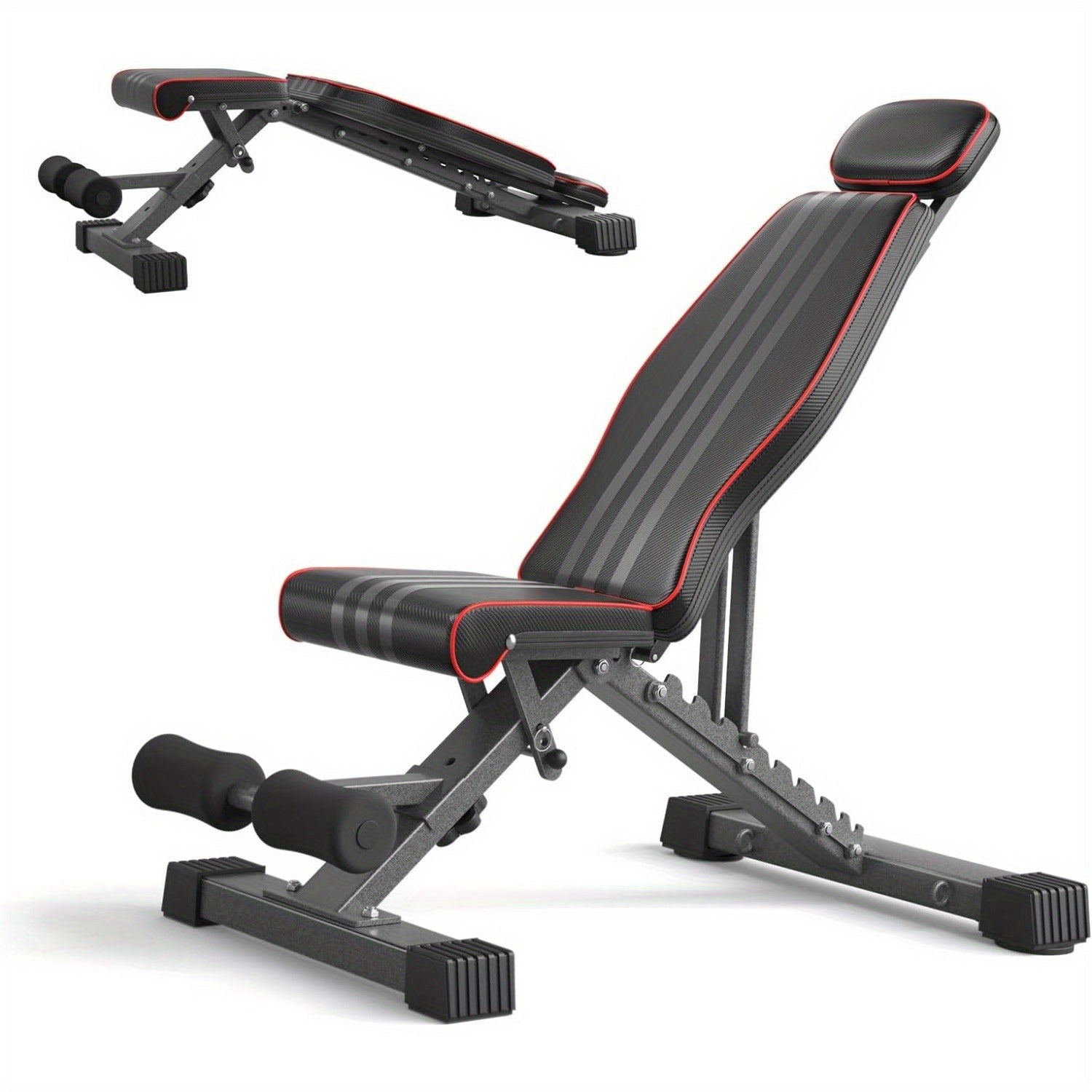 Banca Plegable con Capacidad de 299.37 KG - Banco Ajustable para Gimnasio en Casa, Entrenamiento Completo del Cuerpo con Soporte para Cabeza y Columna Vertebral, Ideal para Navidad y Acción de Gracias