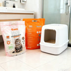 Arena para gatos con tofu perfutado, 6 l (1 paquete), original, arena para gatos con manzana, lavanda, limón y fibra de soja.