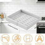 Organizador de gabinete extraíble y expandible de alta resistencia, con 3 rieles silenciosos, ancho ajustable (30.99 cm - 51.99 cm), apto para gabinetes de cocina, estantes extraíbles de gabinete