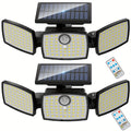 Luz solar LED con sensor de movimiento 2 piezas | Para jardín, patio, garaje y seguridad exterior