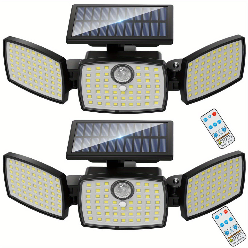 Luz solar LED con sensor de movimiento 2 piezas | Para jardín, patio, garaje y seguridad exterior