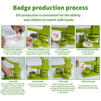 Juego de Creador de Insignias, Máquina Giratoria de 32 mm con 100 Piezas de Botones y Punzón para Insignias, Herramienta DIY Sencilla para Hacer Placas