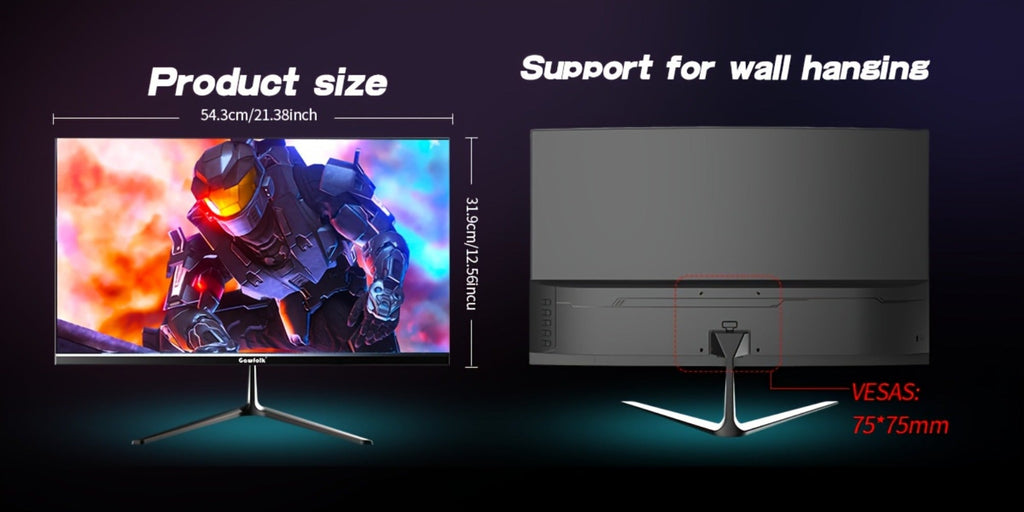Monitor Gaming Gawfolk de 24.5 pulgadas para PC, Curvo (3000R) 120Hz, Monitor para Visualización Deportiva con FHD 1080P 1Ms Sin Borde, 98% Srgb, Ángulo Amplio de 178°, HDTV, VGA