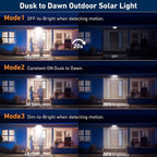 Luz solar exterior con sensor 3pcs | Jardín patio garaje y seguridad