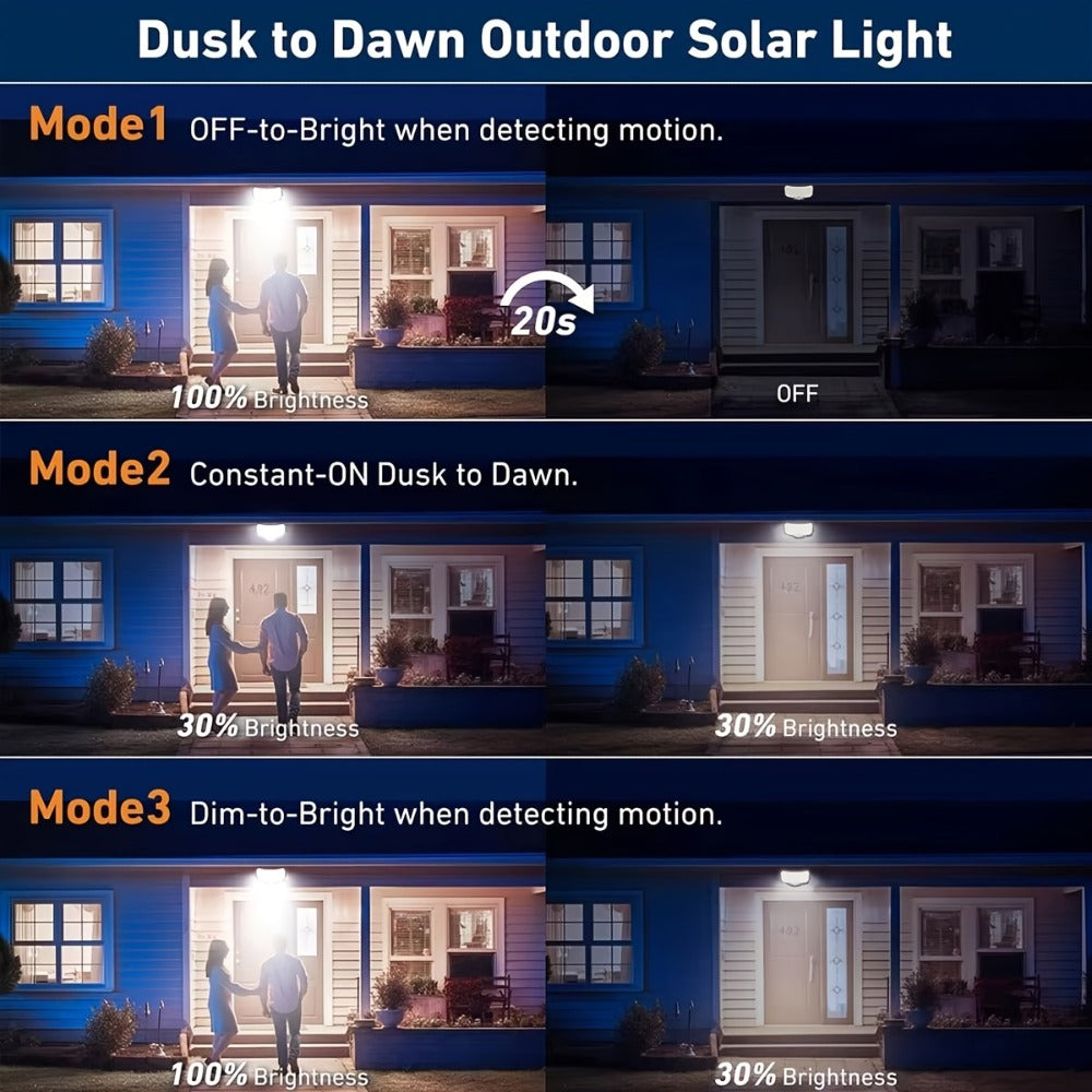 Luz solar exterior con sensor 3pcs | Jardín patio garaje y seguridad