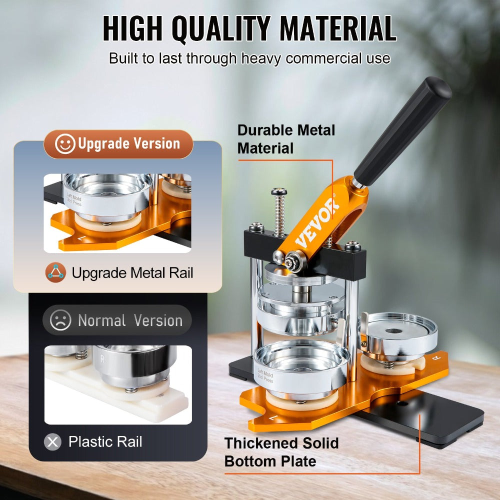 Máquina para hacer botones VEVOR, kit de prensa para hacer insignias de 75 mm (3 pulgadas), máquina para hacer pines de regalo para niños, suministros para hacer botones con 500 piezas de botones y cortador de círculos & libro mágico