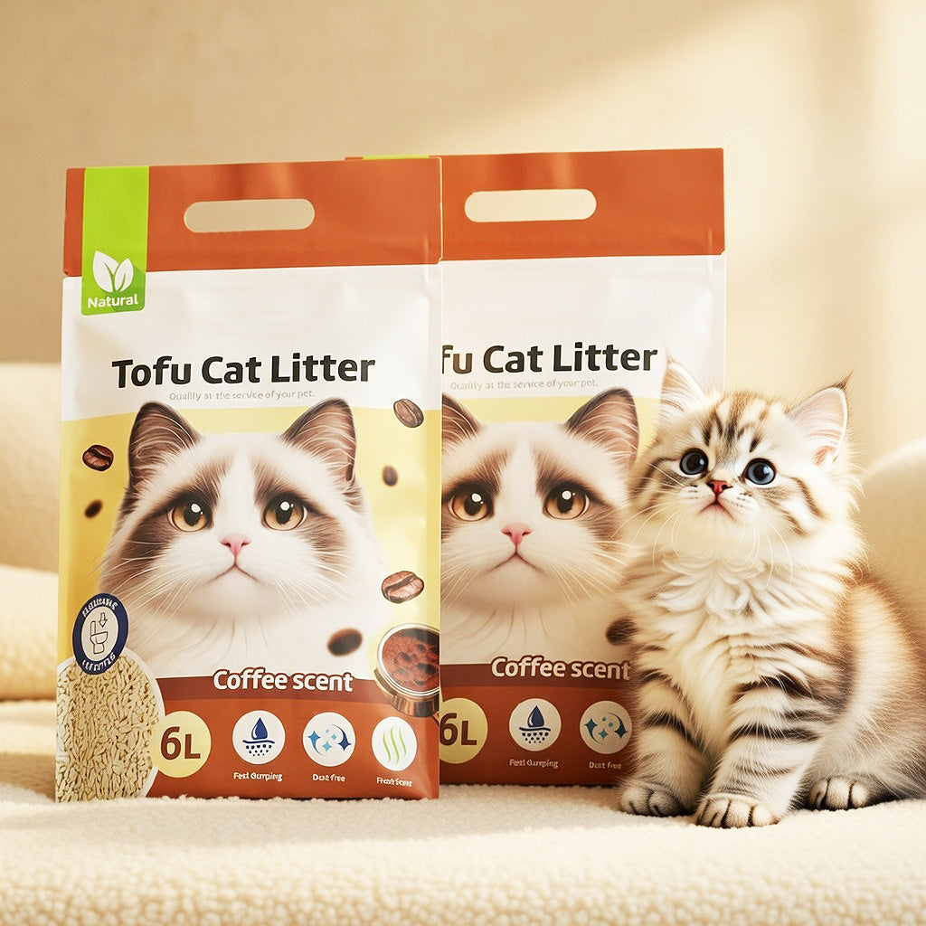 2X Arena Aglomerante para Gatos Arena de Tofu para Gatos sin Polvo Fácil de Aglomerar Controla los Olores se Lanza en el Inodoro
