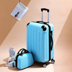 Equipaje de 24 pulgadas de nuevo estilo para hombre y mujer, maleta de mano de 20 pulgadas con esquinas reforzadas, candado con contraseña y mango telescópico engrosado, neceser a juego, esencial para viajar