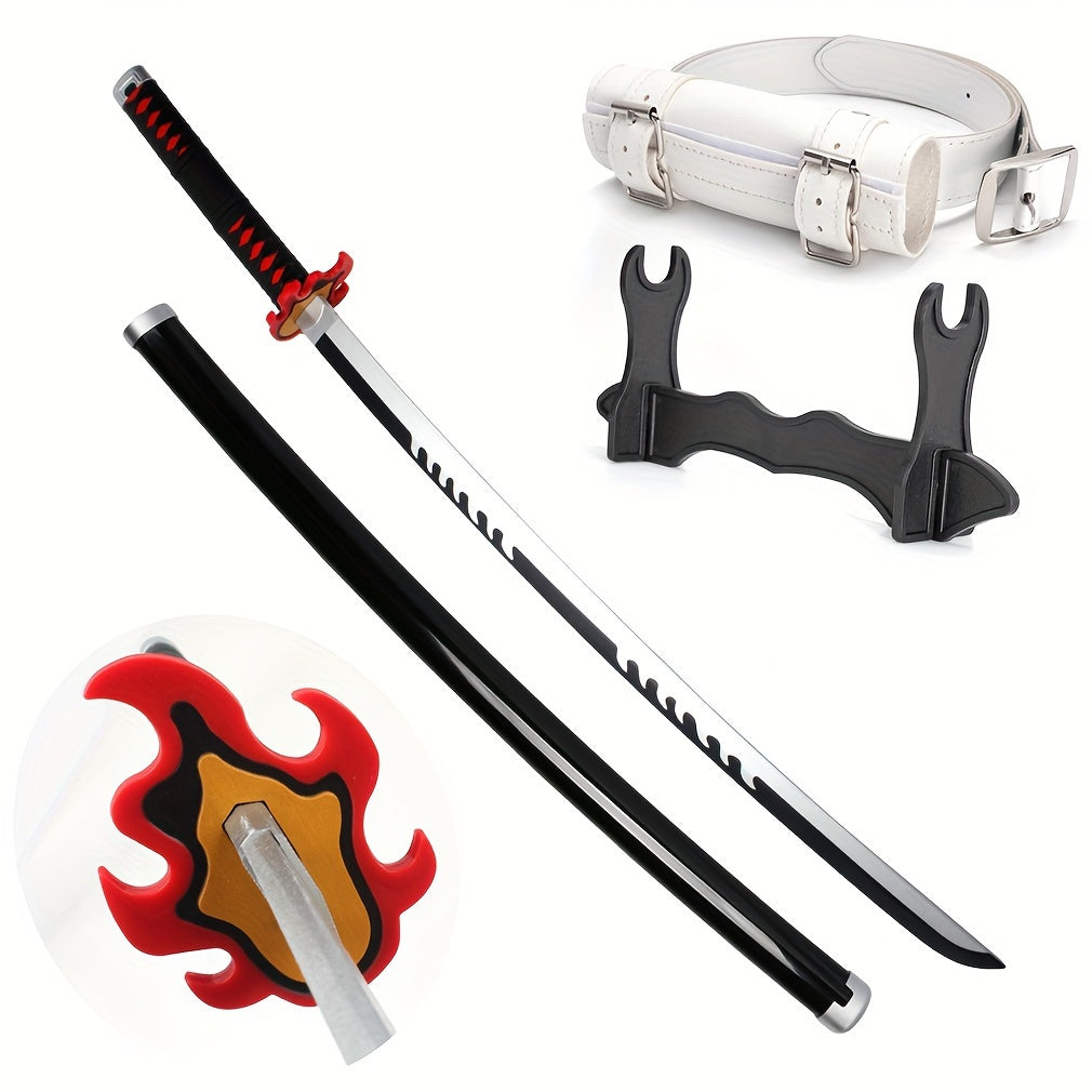 Espadas de samurái japonesas katana de 104.14 cm, múltiples estilos, hojas de madera no afiladas, con cinturones y fundas, regalo de Navidad, accesorios de cosplay para Halloween