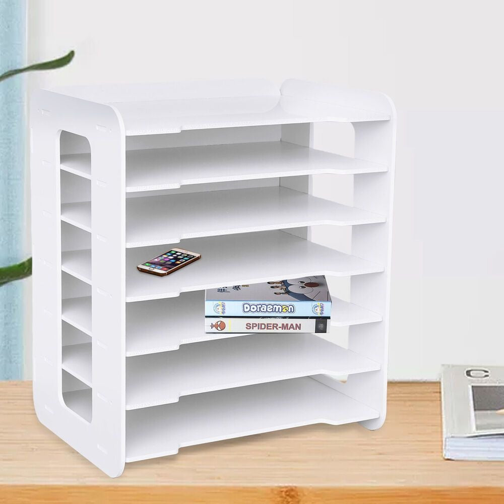 Organizador de Papel de Oficina para Escritorio, Soporte para Archivos de Escritorio, Bandeja para Cartas y Soporte para Papel A4, Hojas para Documentos para la Oficina en Casa, 33.99 X 24.99 X 38.99 cm