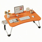 Mesa plegable multifunción para cama y sofá con portavasos, 60×40×28 cm, mesa auxiliar con atril para leer en la cama, bandeja multifunción para ordenador, libros, trabajo y estudio en casa (con cajón / sin cajón)