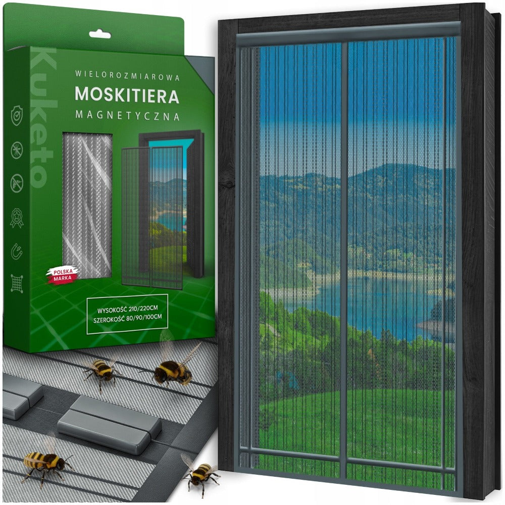 Mosquitera - Magnética Multidimensional para Puertas y Ventanas de Balcón - Mosquitera con Cierre Automático - Variantes de Ancho 80-160 Cm - Longitud 210/220 Cm - Diferentes Colores - para Hogar, Apartamento y Balcón - Protección contra Moscas y Mosquito