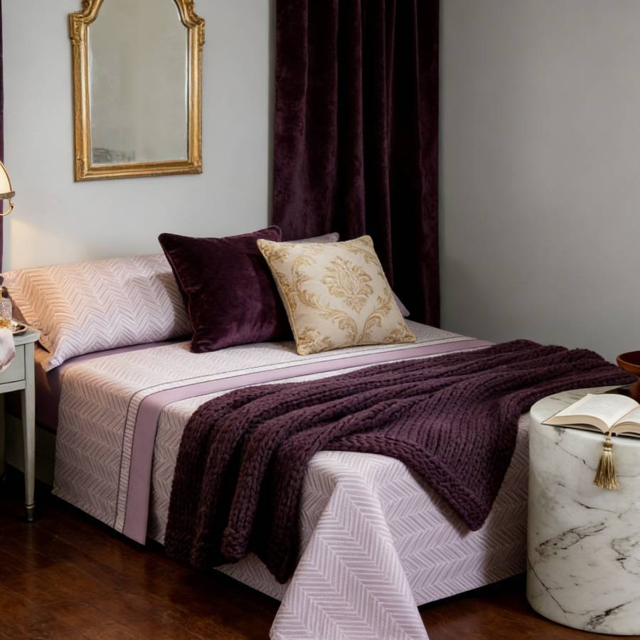 Juego de cama de tres piezas apto para todas las estaciones, que incluye una sábana, una sábana ajustable y fundas de almohada. Medidas: 90 cm, 105 cm, 135 cm, 150 cm y 180 cm.