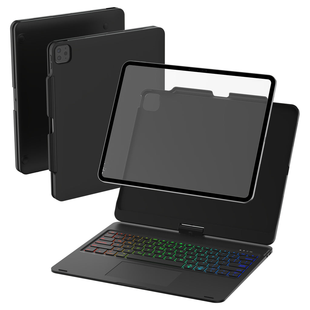 Funda con teclado giratorio para iPad para escritura, estudio y trabajo móvil