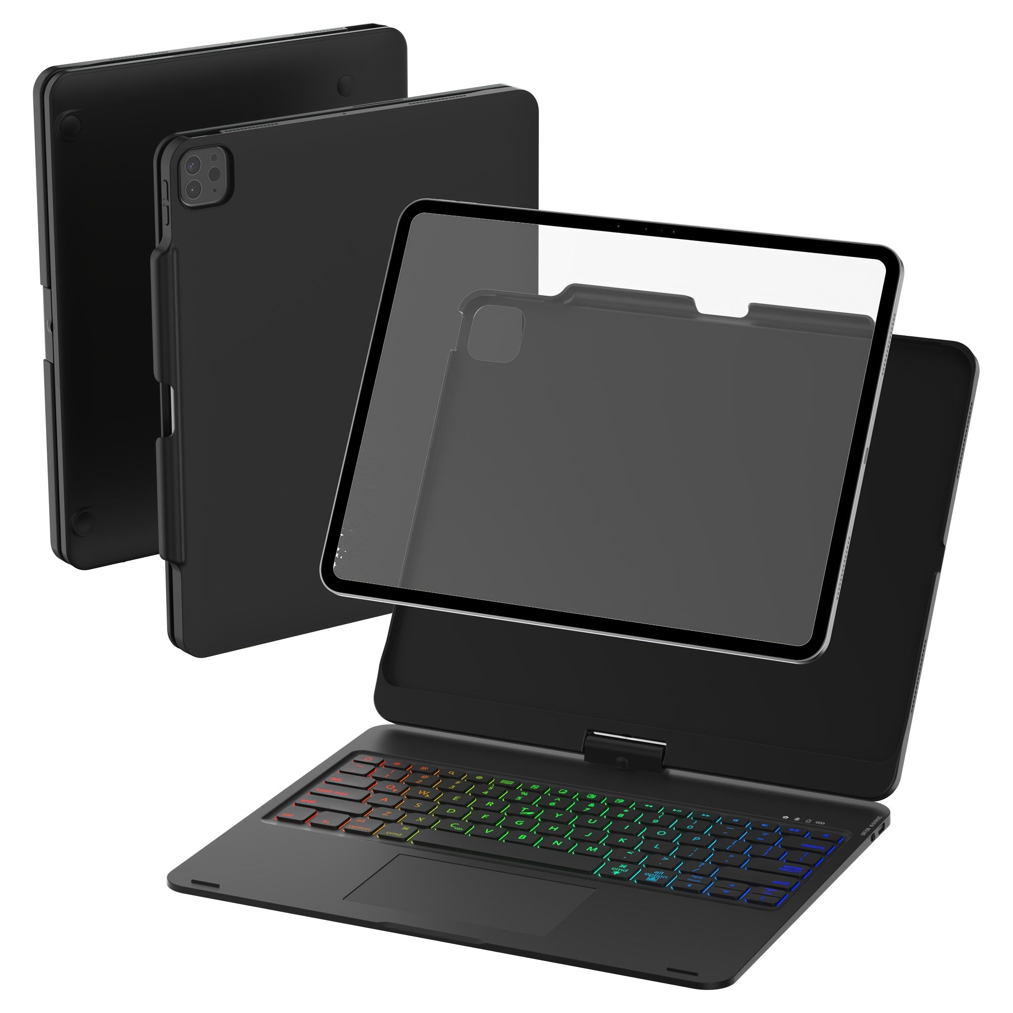 Funda con teclado giratorio para iPad para escritura, estudio y trabajo móvil