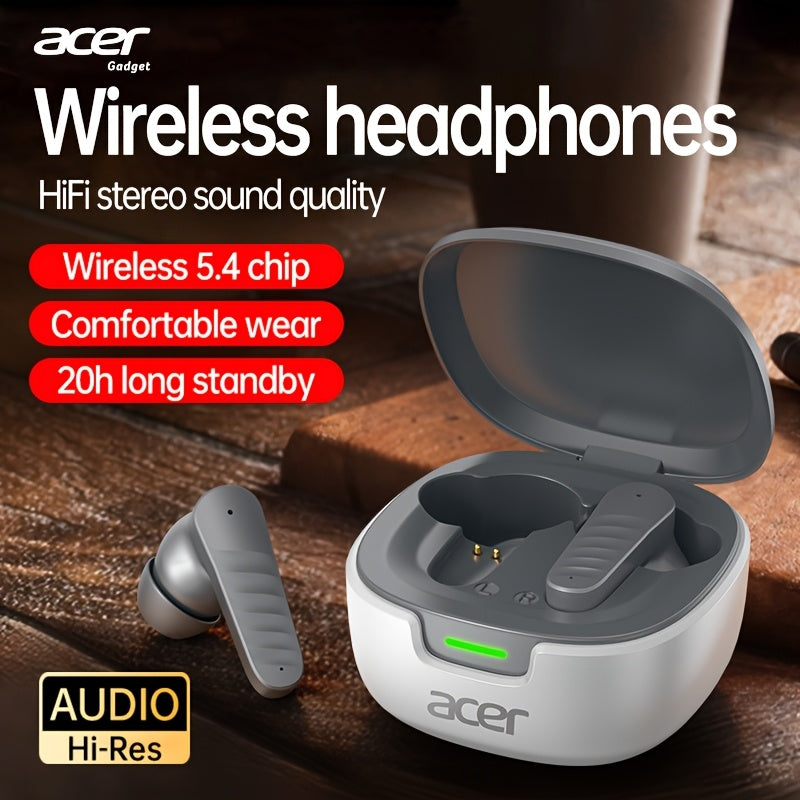 Auriculares Bluetooth | [Acer 2026 Nuevo] Auriculares inalámbricos TWS con graves potentes, llamadas estéreo, cancelación de ruido, duración