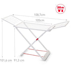 Tendedero Plegable con Alas, 20 Metros de Superficie de Tendido, Hecho de Resina Resistente al Sol y a la Intemperie, 180 x 108 x 55 cm - Dekohome