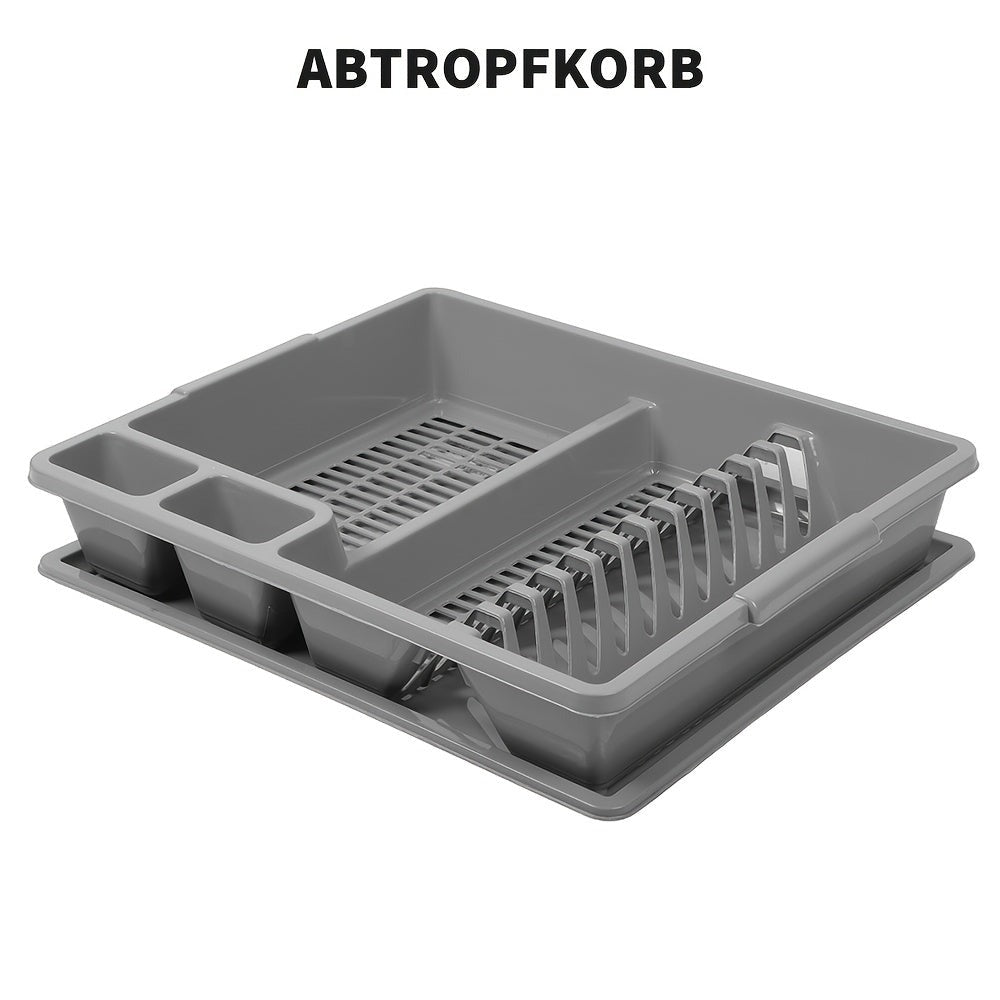 1pc Cesta de drenaje de cocina, escurridor de platos, escurridor de fregadero, gris, con soporte inferior para fregadero, base de bandeja de goteo, drenaje rápido, resistente y duradero, adecuado para escurrir platos, palillos y cucharas