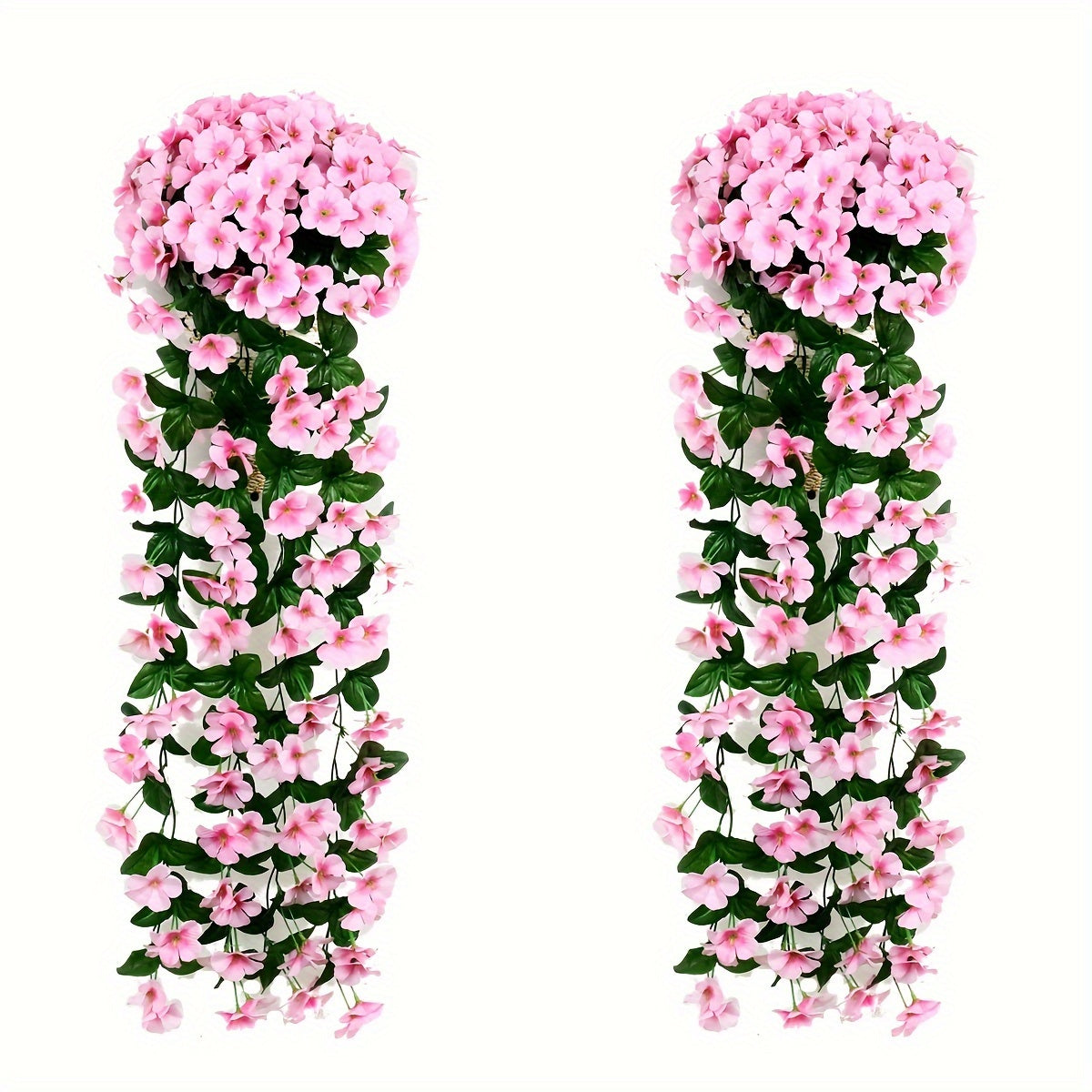 2 piezas de flores colgantes, flores colgantes de simulación artificial en 10 colores con flores exuberantes, resistentes a los rayos UV, plantas artificiales realistas, adecuadas para la decoración de jardines, oficinas y hogares al aire libre, ideales p