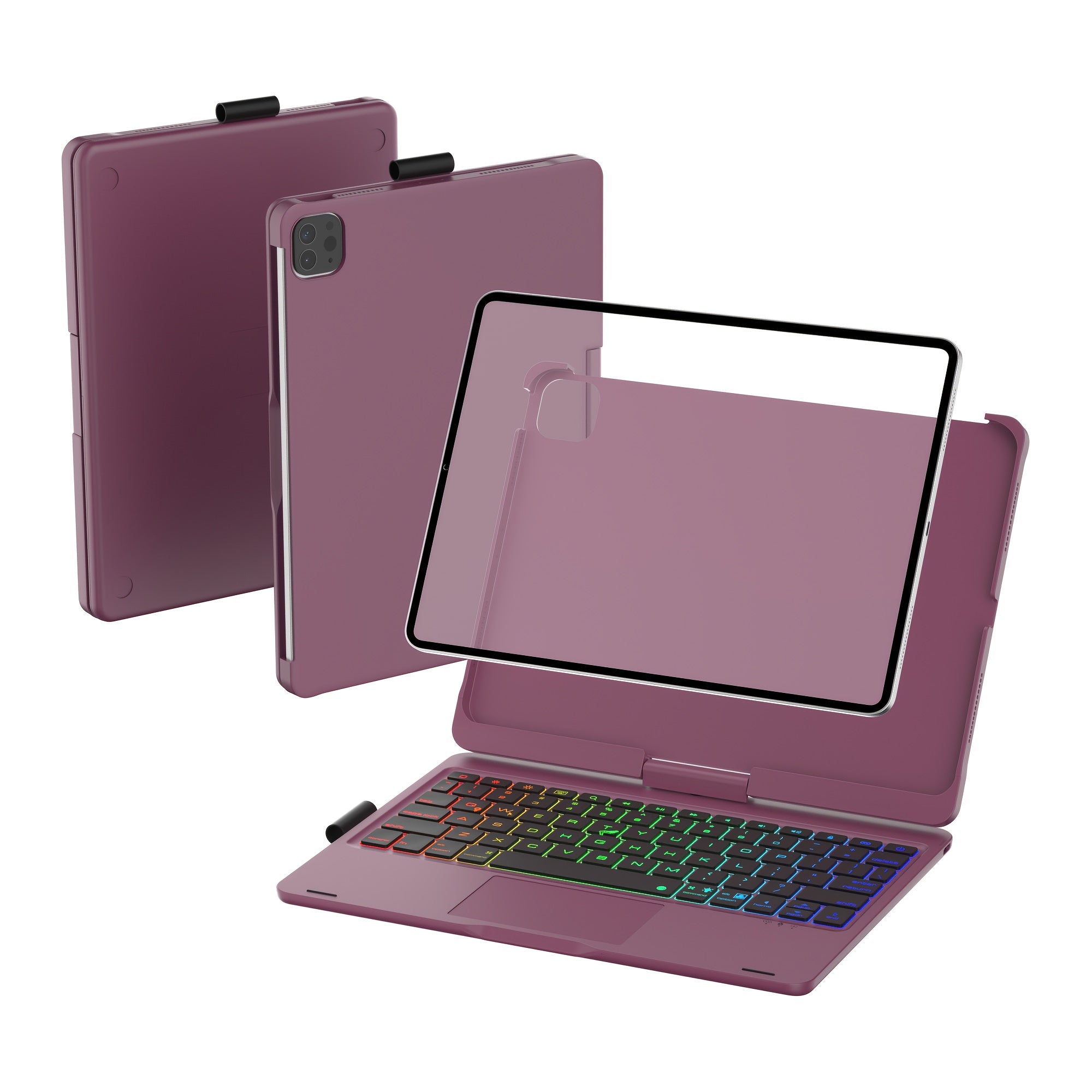Funda con teclado giratorio para iPad para escritura, estudio y trabajo móvil