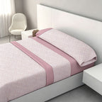Juego de cama de 3 piezas con estampado de verano | Sábana bajera, colcha, funda de almohada | Estampado sencillo de hojas coloridas | Tela suave | 90 cm - Varios tamaños disponibles - Rosa