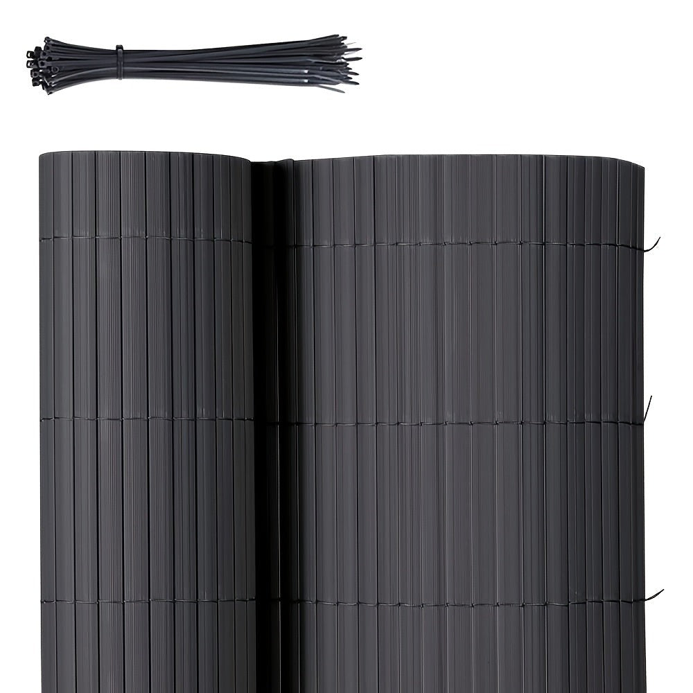 Sekey PVC Jardinera Reforzada, Pantalla de Privacidad Duradera para Balcón Terraza, Valla de Madera Plástica Resistente a la Intemperie con Bridas, Protección contra el Viento Exterior Resistente a los Rayos UV