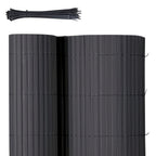Sekey PVC Jardinera Reforzada, Pantalla de Privacidad Duradera para Balcón Terraza, Valla de Madera Plástica Resistente a la Intemperie con Bridas, Protección contra el Viento Exterior Resistente a los Rayos UV