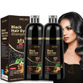 Pack de 2 Champú y Tinte para el Cabello (3 en 1), Apto para Hombres y Mujeres. Coloración Instantánea del Cabello, Cobertura 100% de Cabello Gris, Coloración Natural, Termina en Minutos. Fórmula Sin Amoniaco, Dura 30 Días. ¡Un Esencial para Navidad!