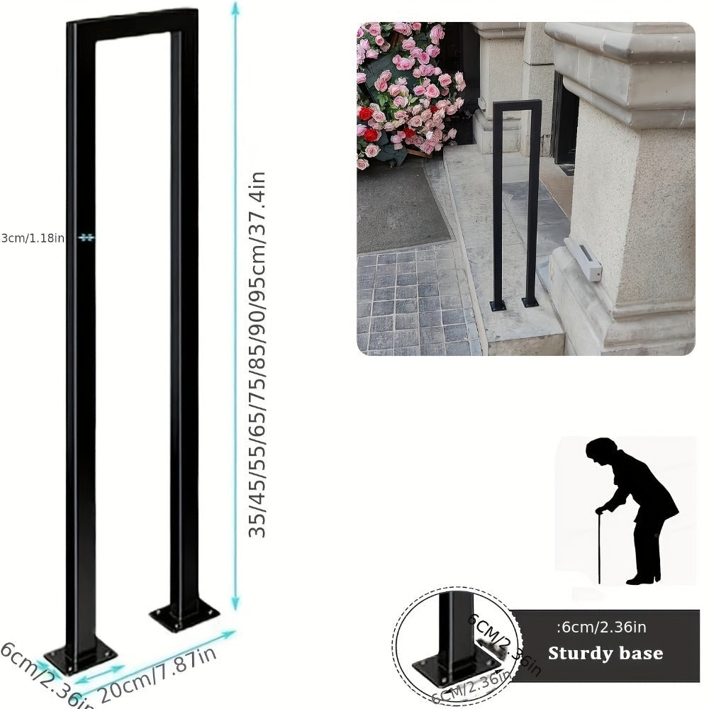 Barandillas de escaleras interiores, barandillas en forma de U para escaleras, barandillas exteriores, barandillas para escaleras, barandillas industriales antideslizantes de seguridad, elegantes y sencillas, para escaleras, porche y jardín