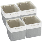 Contenedor de Almacenamiento Plegable con Asas, Cesta de Tela para Organizar Estantes, Gabinetes y Armarios; Robusto y Ligero para la Organización del Hogar, Cestas para Estantes