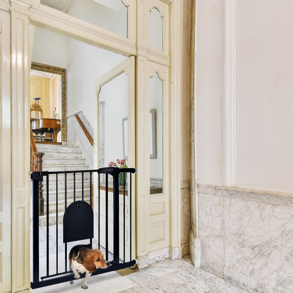 Puerta de seguridad para escaleras y puerta para animales, puerta de seguridad N Stop sin taladrar con rejilla de metal