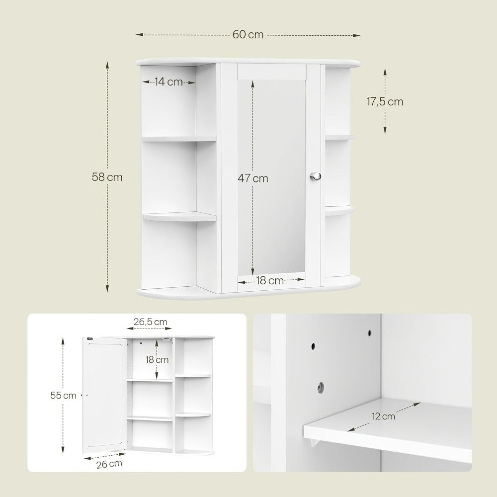 Armario de baño con almacenamiento ajustable | Para lavabo, baño y pasillo