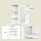 Armario de baño con almacenamiento ajustable | Para lavabo, baño y pasillo