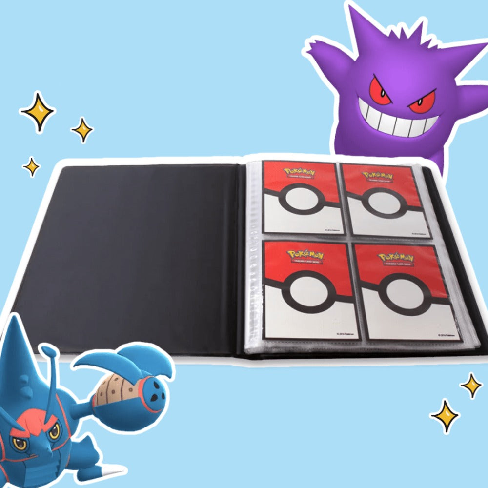 Pokémon ME02 - Portafolio de 4 Bolsillos - Carpeta Oficial de Coleccionista para Almacenamiento Seguro de Cartas de Pokémon, Ideal para Coleccionistas y Jugadores