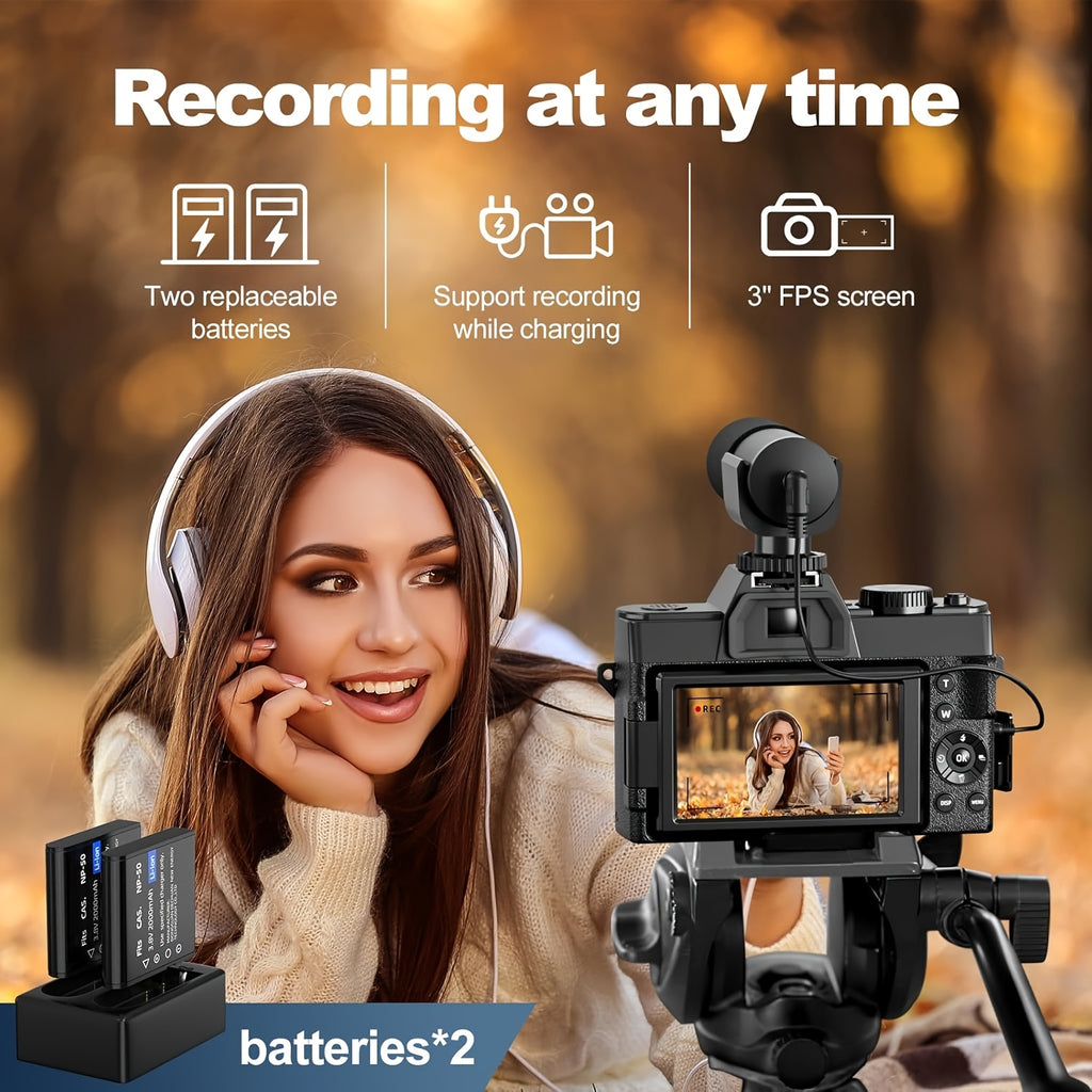 Cámara digital 4K | Fotografía vlogging viajes y creación de contenido