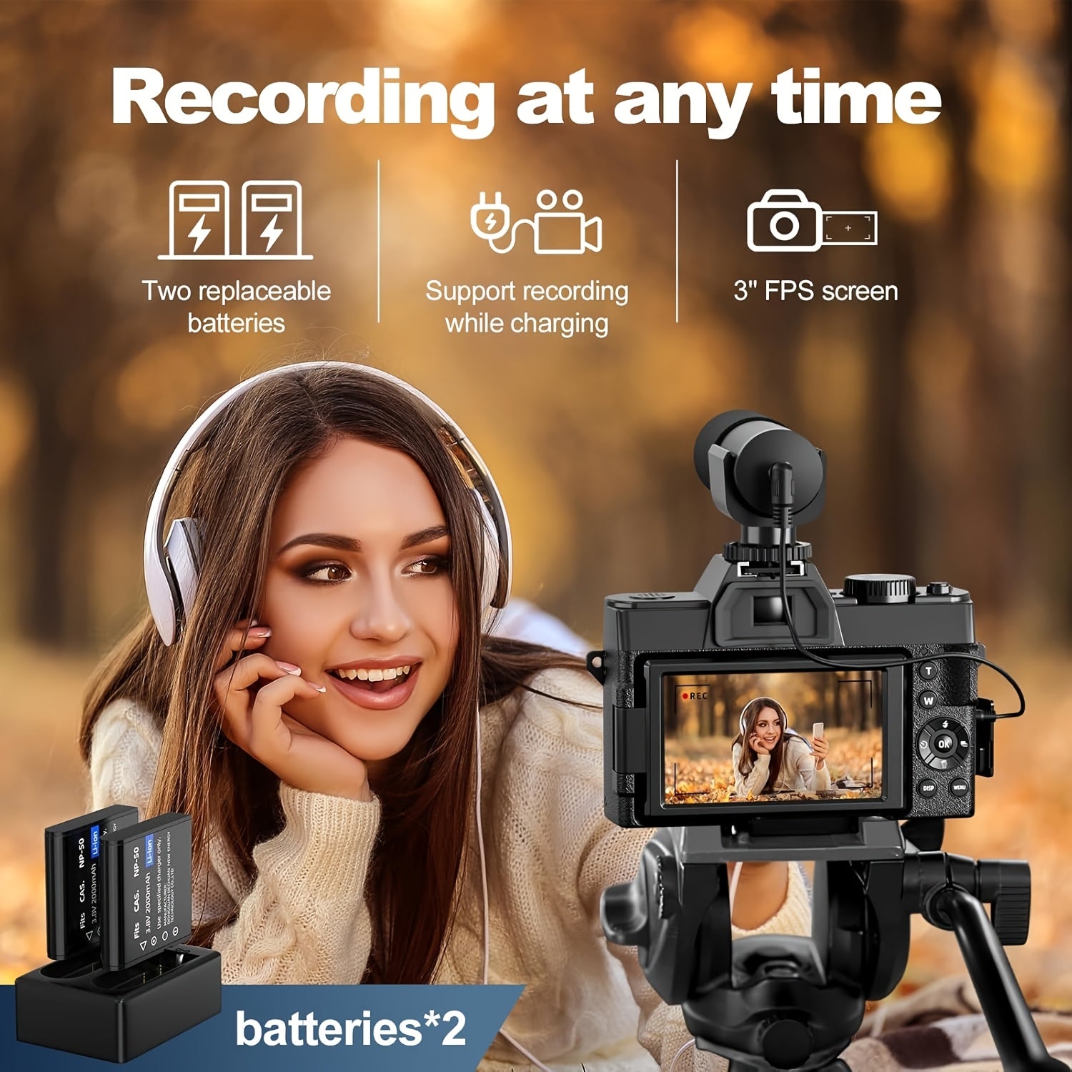 Cámara digital 4K | Fotografía vlogging viajes y creación de contenido